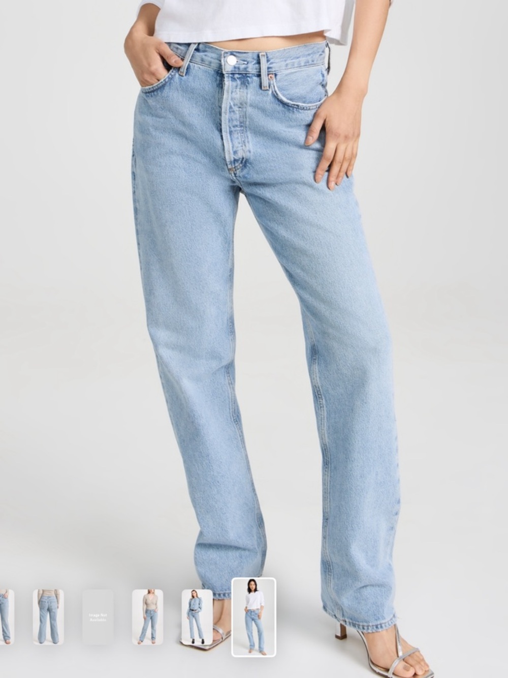 Agolde Lana Mid Rise Straight Jeans - Picture 3 of 7